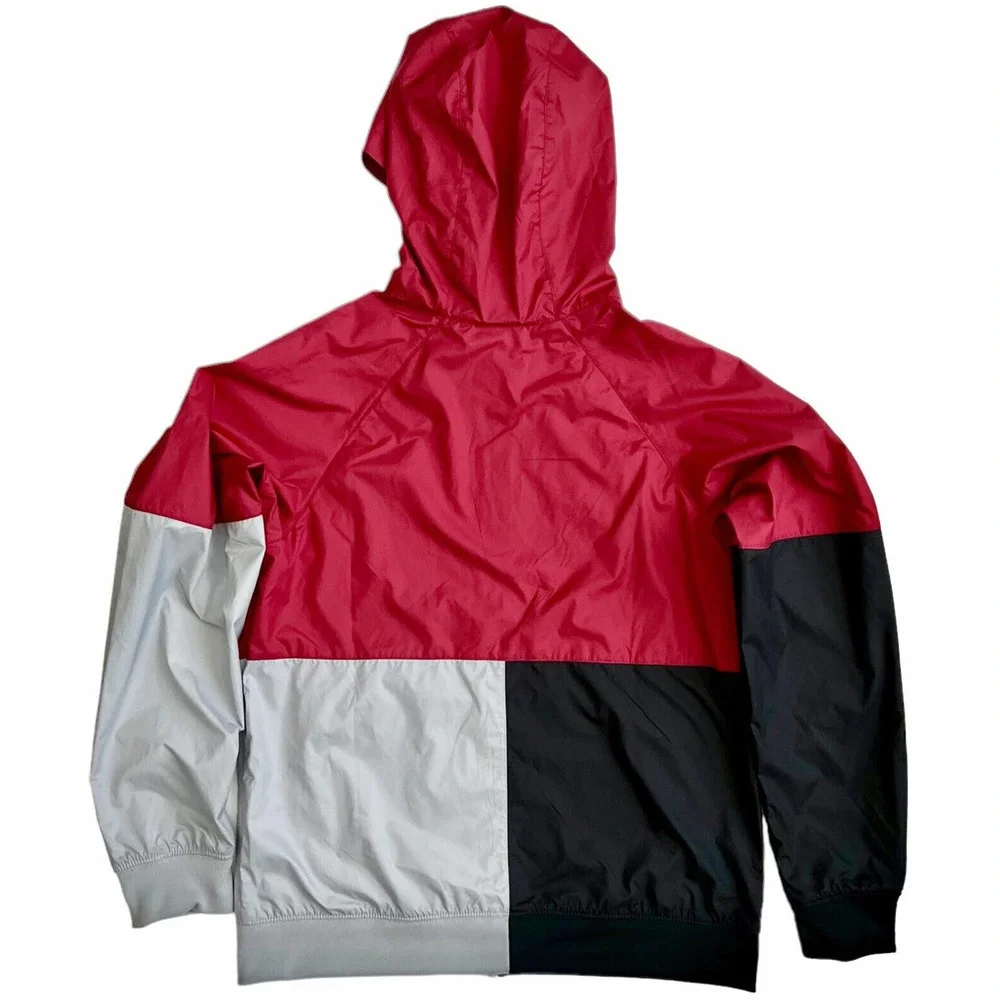Nike Jacket Big‎ Kids Size XL Sportswear Windrunner Red Black Hoodie 850443-659